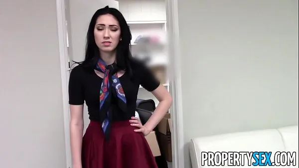 New PropertySex - Beautiful brunette real estate agent home office sex video cool Clips