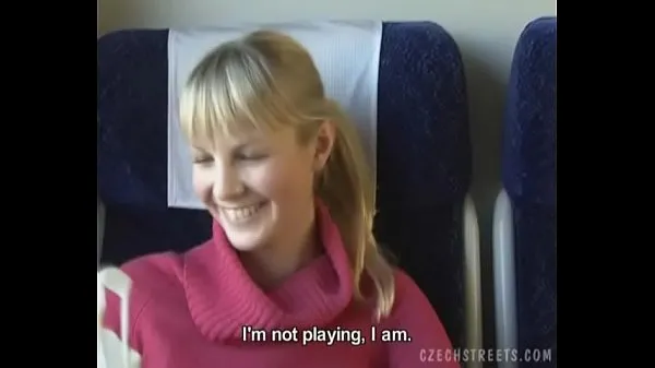 New Czech streets Blonde girl in train cool Clips