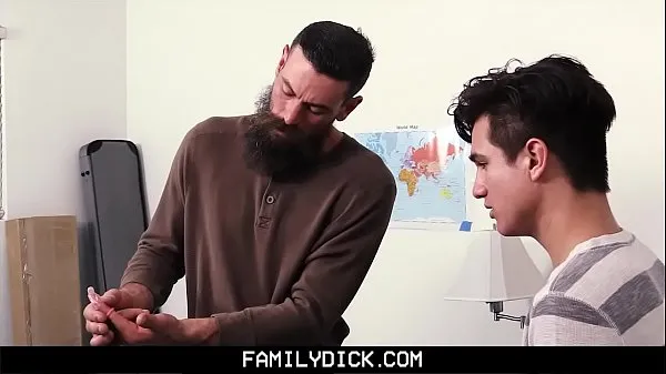 New FamilyDick - StepDaddy teaches virgin stepson to suck and fuck cool Clips