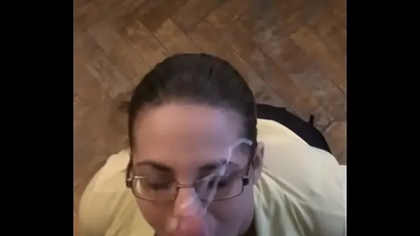 New compilation of a teen blow glassescum facecum F cool Clips