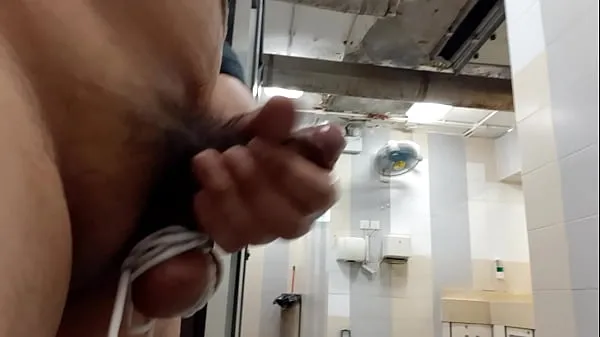 New Tied my ball and jerking in Hong Kong public toilet cool Clips