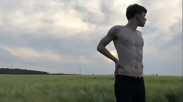 New Step Son Ran away from Home & Cute Boy JERKING OFF Outdoor in FIELD / Monster Cock / Teen Boy /uncut cool Clips